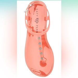 NWOT/B KATY PERRY Jelly T-Strap Flat Sandal